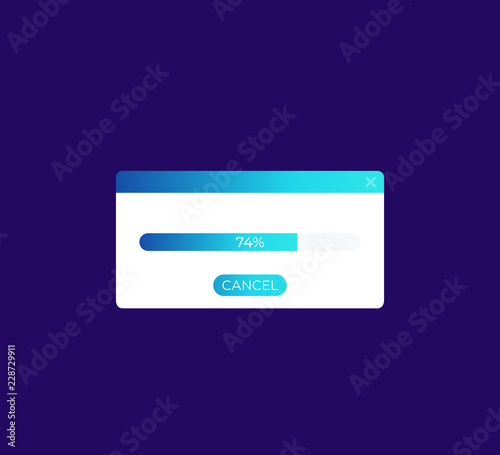 window with progress bar, vector ui design