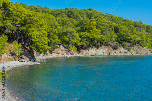beautiful landscape coast of sea and phaselis beach in Antalya Turkey  © Maciej