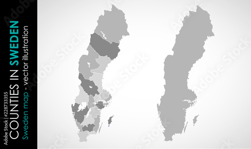 Vector map of Sweden country gray color  photo