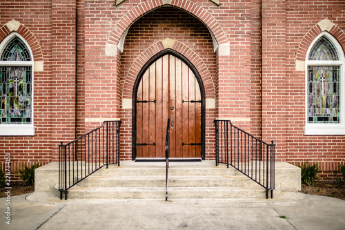 Gothic-style Front Entrance of a Church