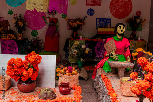 Traditional day of the dead altar photo