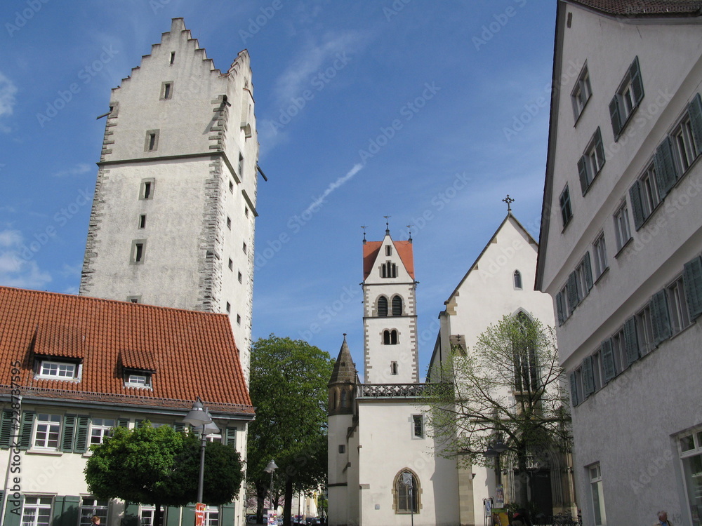 Frauentor, Liebfrauenkirche und Marienplatz in Ravensburg