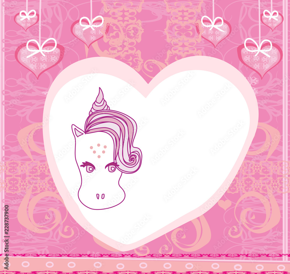 Cartoon unicorn card