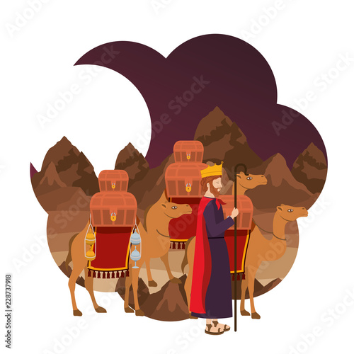 wise man with camels manger character