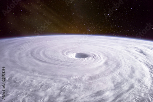 Fototapeta Naklejka Na Ścianę i Meble -  Typhoon. Satellite view. Elements of this image furnished by NASA.