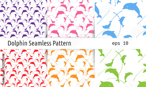 Dolphin seamless pattern