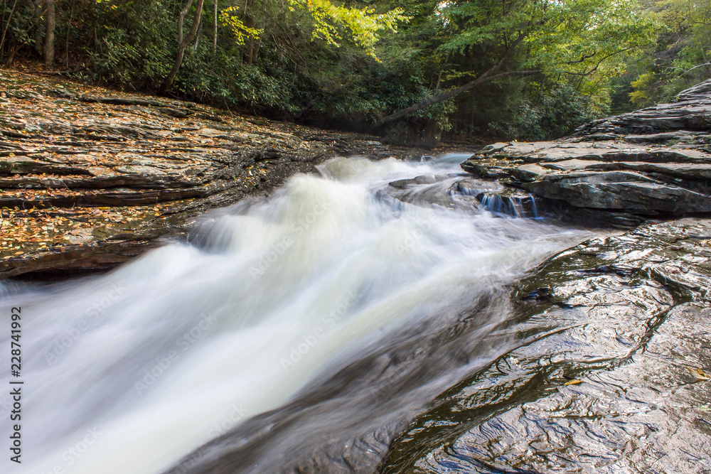 Natural water slide on an Summer day, Ohiopyle Pennsylvanian Natural water slide on an Summer day, Ohiopyle Pennsylvanian