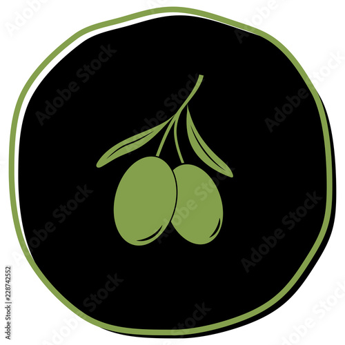 Olive icon vector illustration on black background