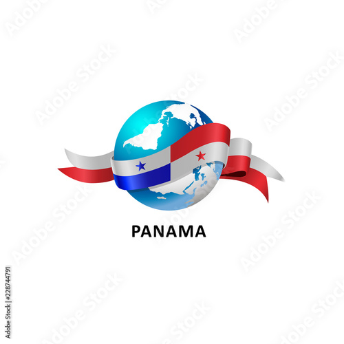 Vector Illustration of a world – world with panama flag