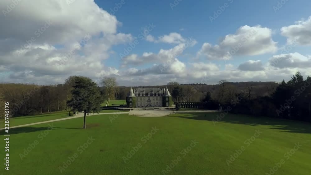 Castle garden drone view Castle garden drone view