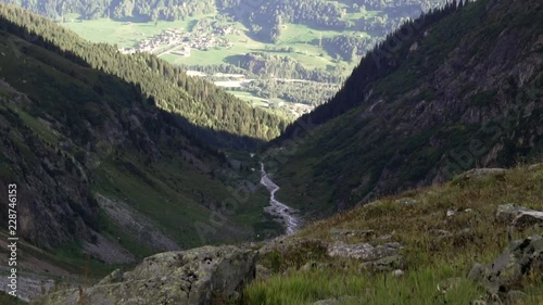 Switzerland mountains hiking area in Graubuenden. HD. photo