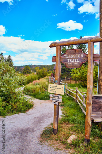 Hiking Trail Aspen Trees Sign
