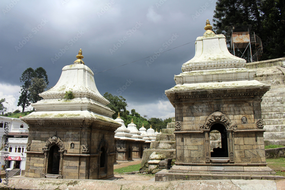 Dozens or hundreds of small temples across Bagmati River of Pashupatinath in Kathmandu
