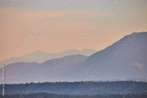 Foggy Moutain Layers in Rocky Mountains