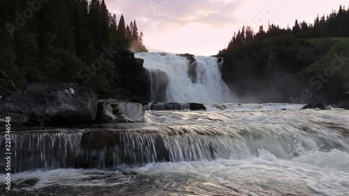 Filming the largest waterfall in Sweden, T√§nnforsen photo