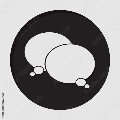 information icon with two thinking speech bubbles