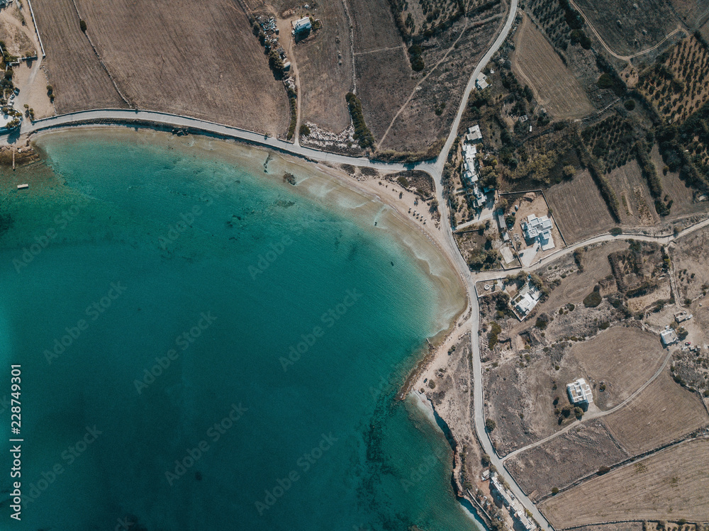 Aerial photo of a Mediterranean coastline