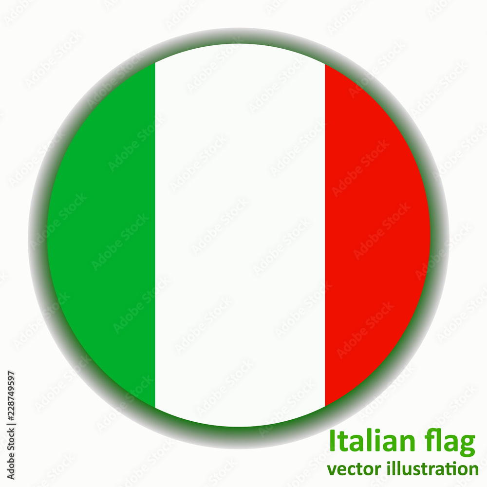 Button with flag of Italia. Vector. Button with flag of Italia. Vector.