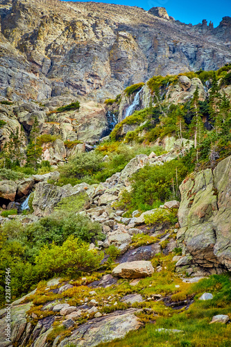 Waterfall in Rocky Mountains