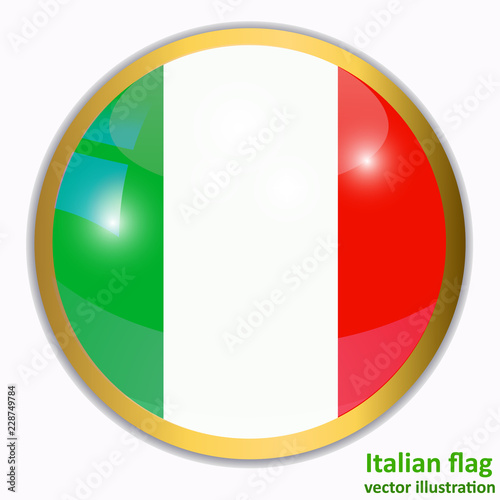 Button with flag of Italia. Vector. Free Download Button with flag of Italia. Vector. - GFXLoad