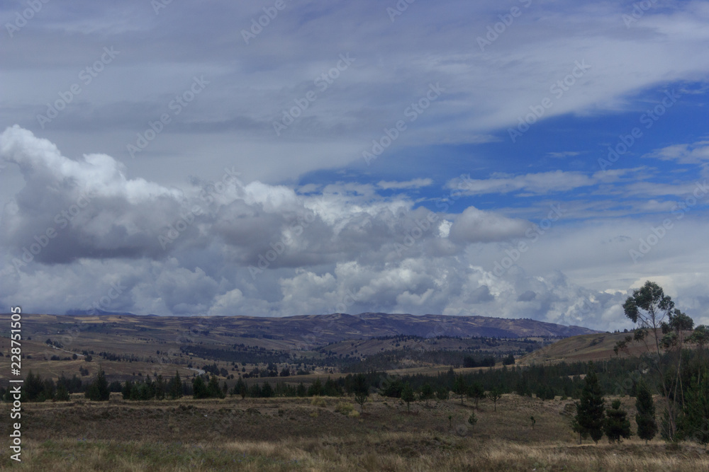 roadside view on the landscape of ecuador