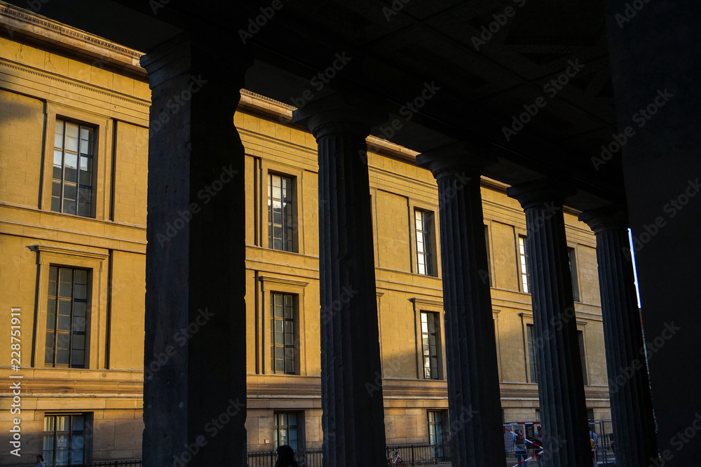 Sunrise building and shadows Sunrise building and shadows