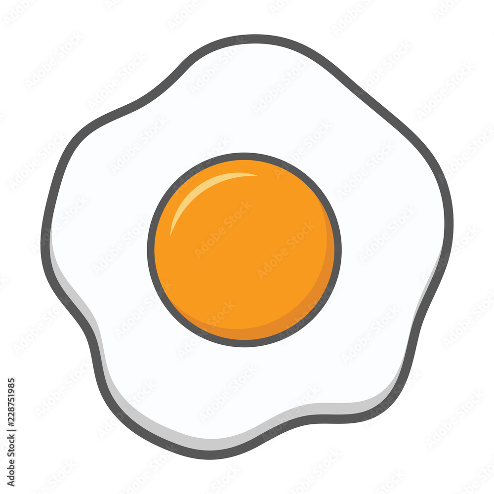 Fried egg cartoon icon 18800581 PNG