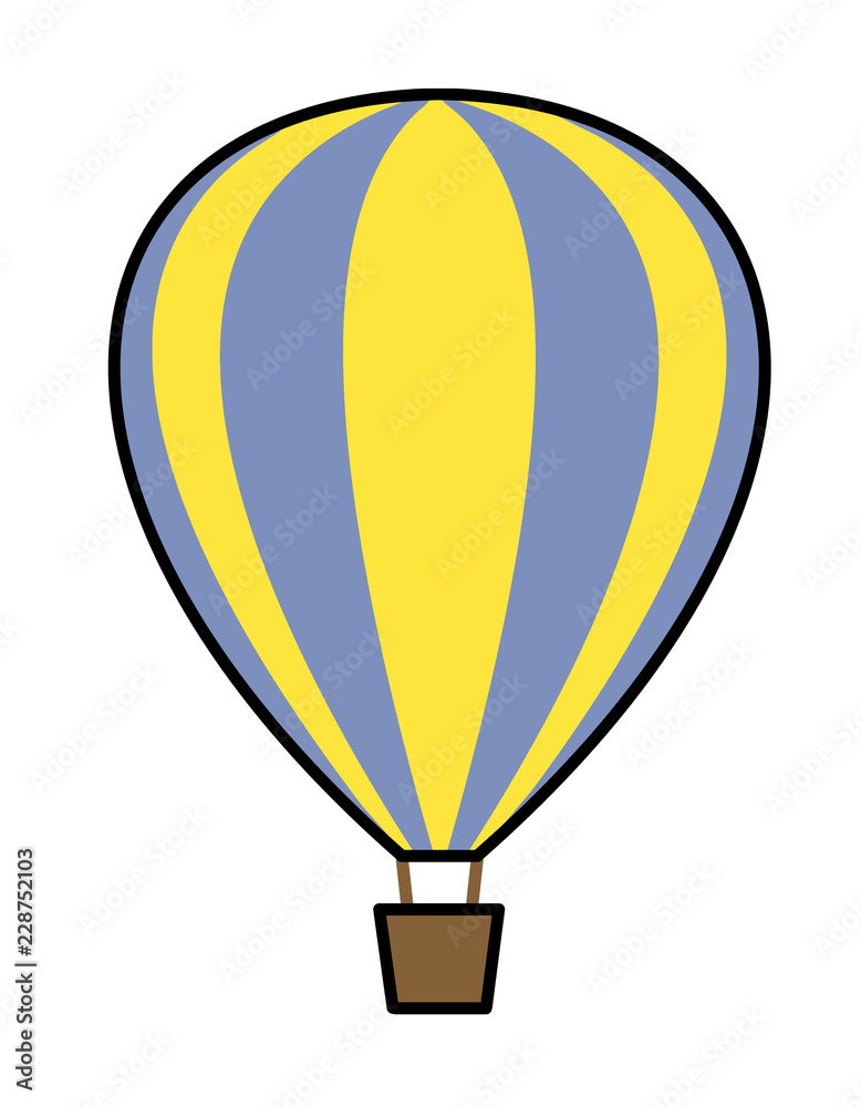 Naklejka premium 気球ロープ(青黄)