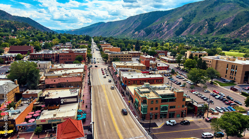 Aerial Glenwood Springs Rocky Mountains photo