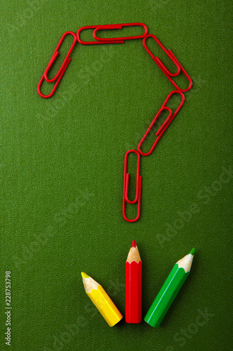 Book pencil scarpers question mark  photo