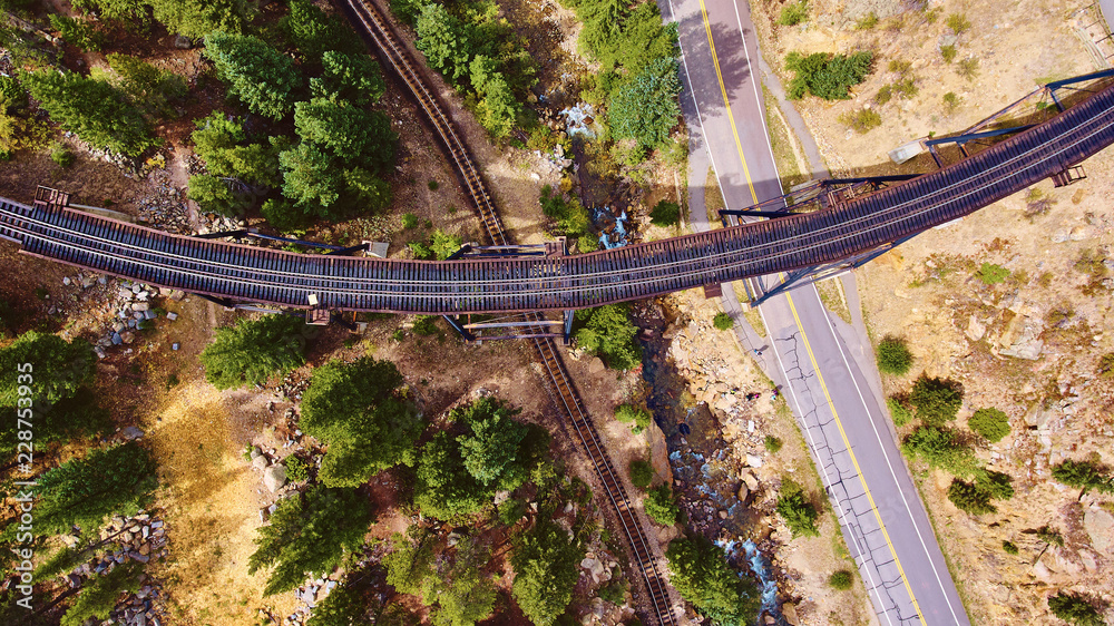 Obraz premium Aerial Train in Colorado Georgetown