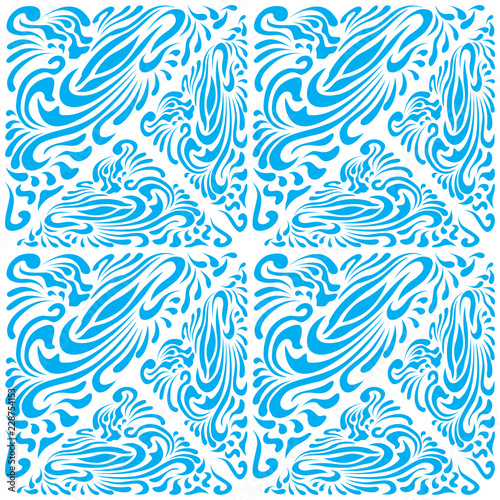 Abstract Pattern in Oriental Style Memorable pattern from flowing lines The unusual idea of packaging, tiles, wallpaper, textiles Handmade