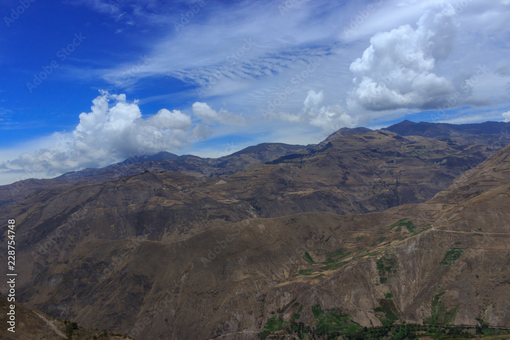 roadside view on the landscape of ecuador