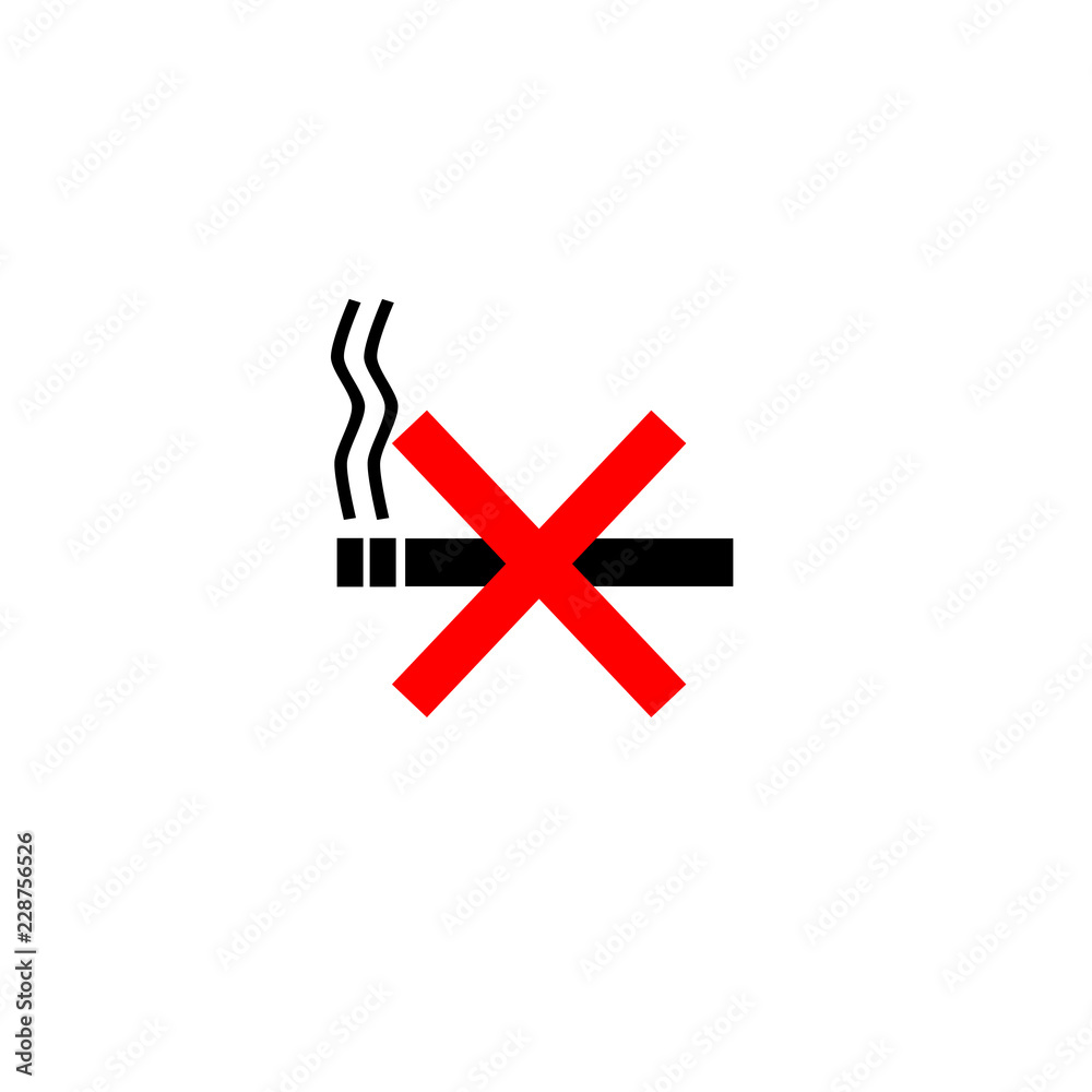 Obraz premium Prohibition of smoking icon on white background