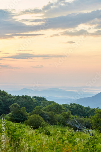 peaceful mountain sunrise background