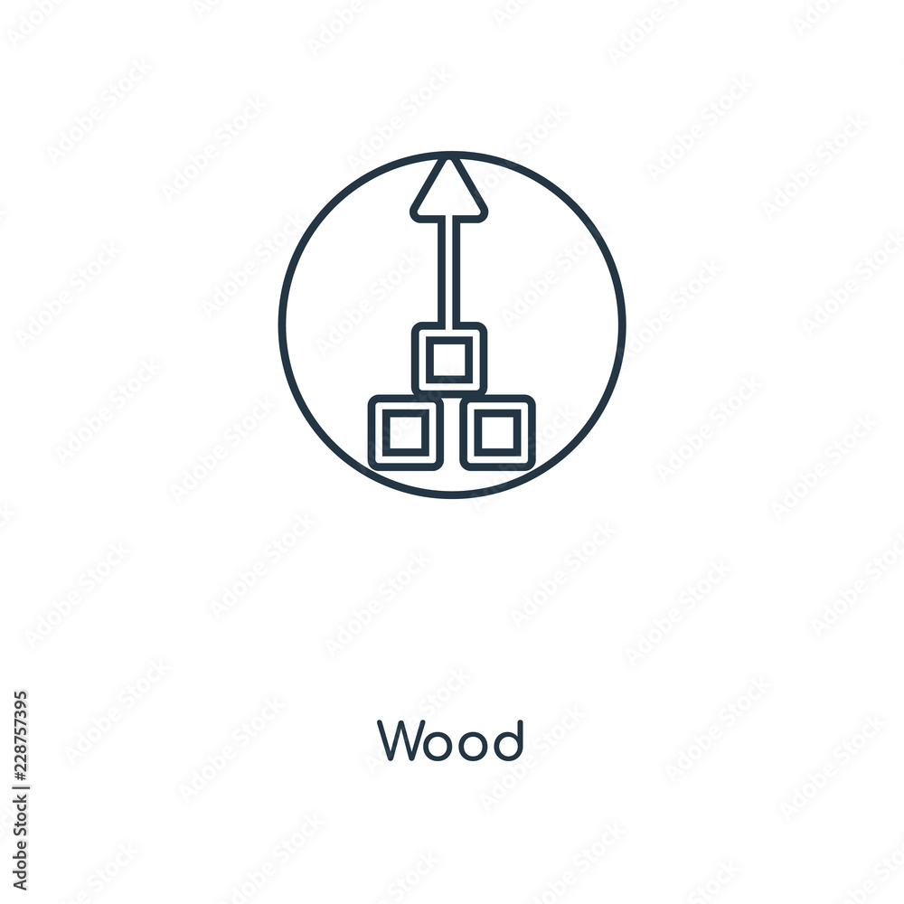 Wood concept line icon. Linear Wood concept outline symbol design. This simple element illustration can be used for web and mobile UI/UX.