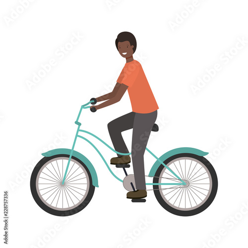 young man with bicycle avatar character