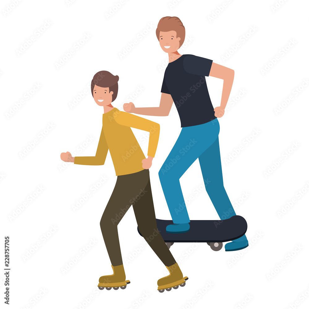 Obraz premium men practicing sports avatar character