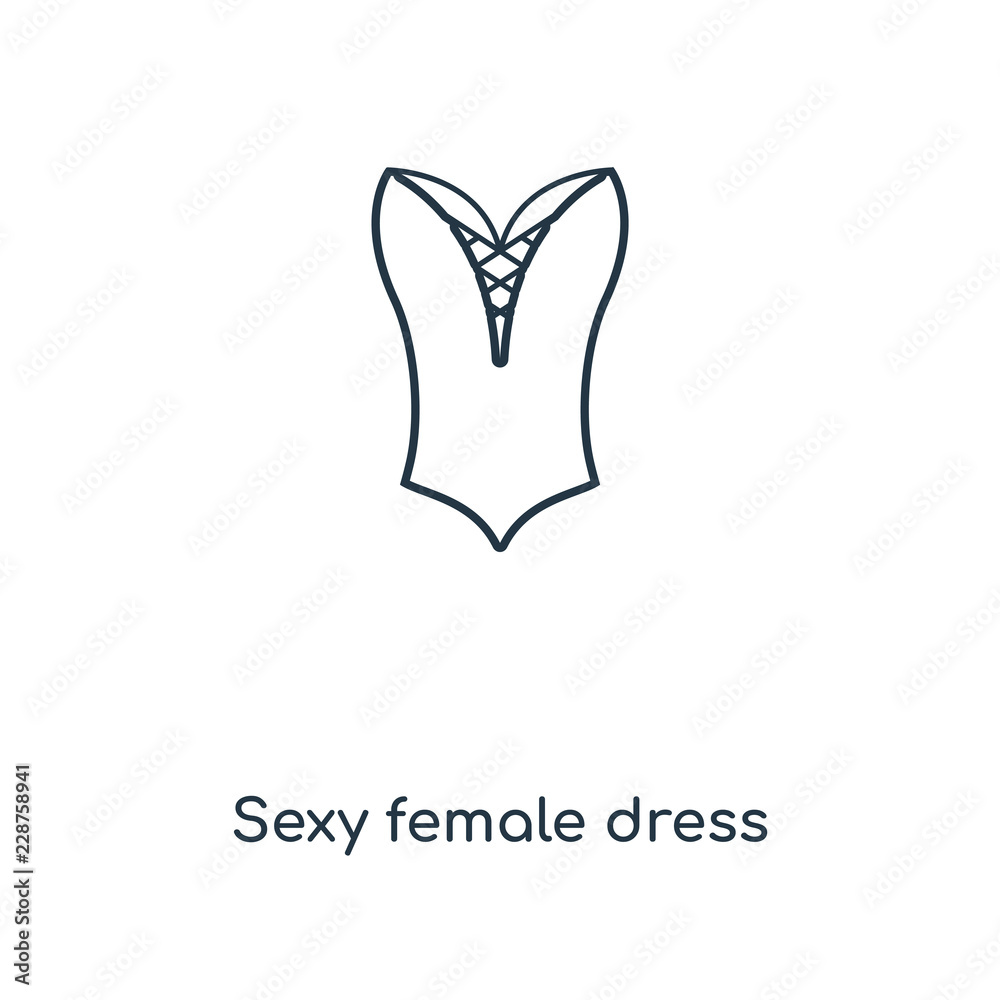 sexy female dress icon vector