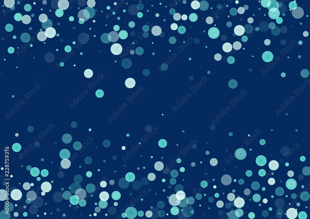 White glitter on blue background. 