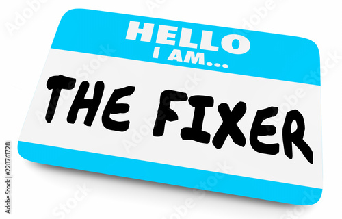 Slika na platnu The Fixer Name Tag Problem Solver 3d Illustration