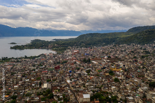 Aerial overhead of Santiago Atitlan, Guatemala