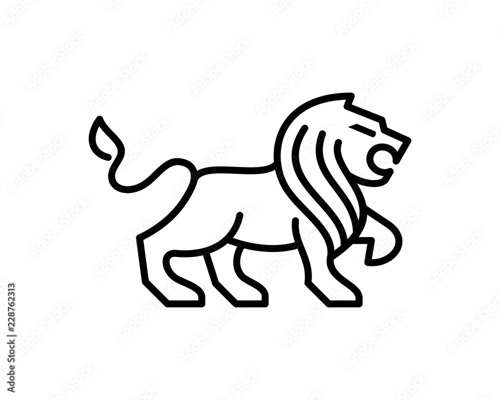 Abstract Vector Line Art Animal King of the Jungle Lion Sign Symbol Icon  Logo Template Design Inspiration Stock Vector | Adobe Stock
