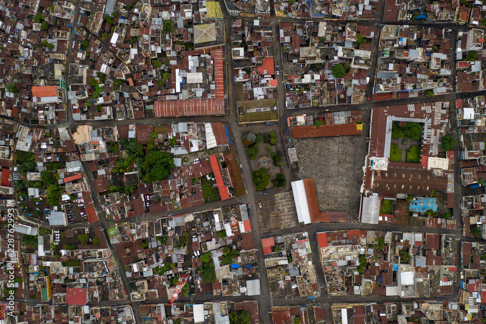 Aerial overhead of Santiago Atitlan, Guatemala