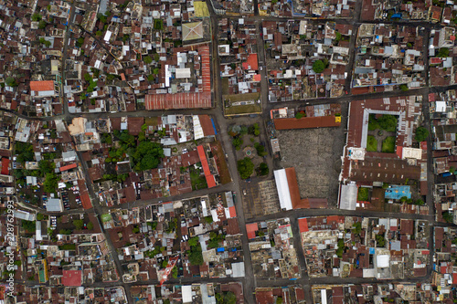 Aerial overhead of Santiago Atitlan, Guatemala