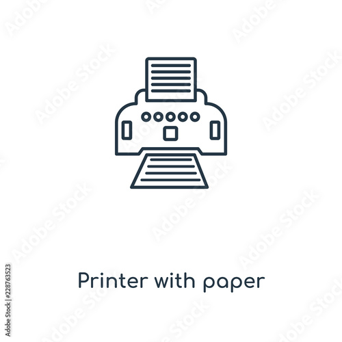 printer with paper icon vector