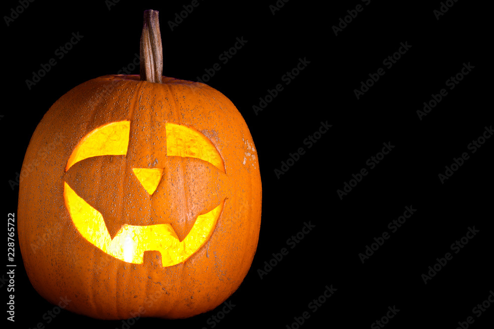 Halloween pumpkin on black background