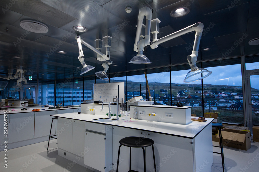 A laboratory in a college in the Faroe Islands A laboratory in a college in the Faroe Islands