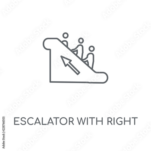 escalator with right arrow icon