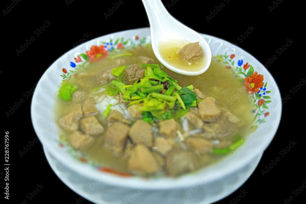 Boiled Rice with Sweet Pork Condiment (Badeng) Boiled Rice with Sweet Pork Condiment (Badeng)